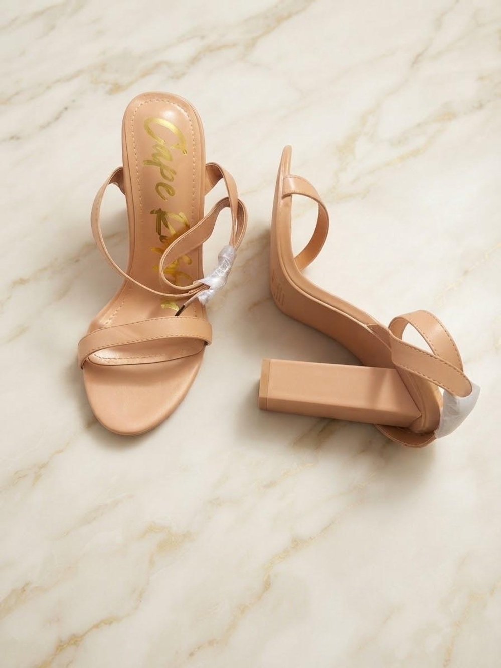 Cape Robbin Blush Strappy Block Heel Sandals